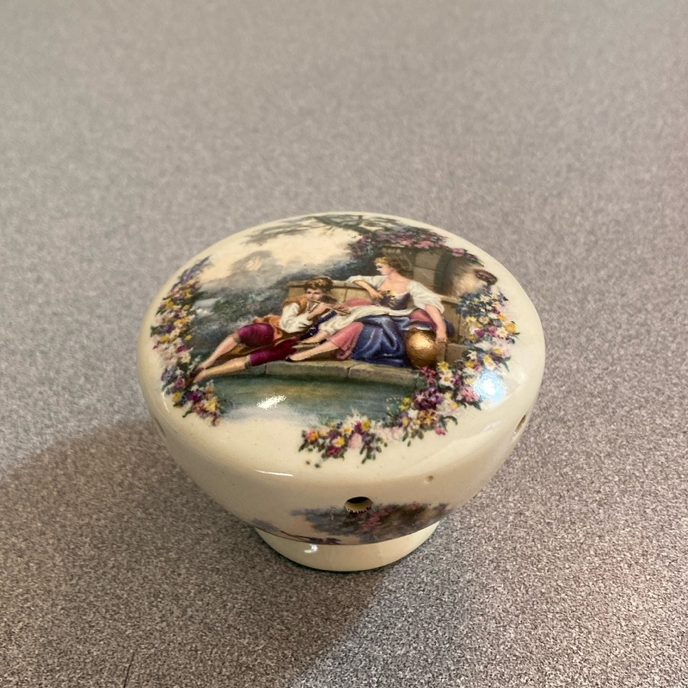 Mid century - potpourri pomander sachet holder.